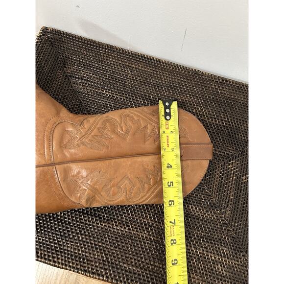 Justin Boots Brown Western Cowgirl Womens Size 7.5 B Leather Boho Basics - Picture 12 of 13
